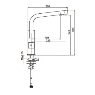 Смеситель для кухни Gappo  G4307 с подключением фильтра питьевой воды хром